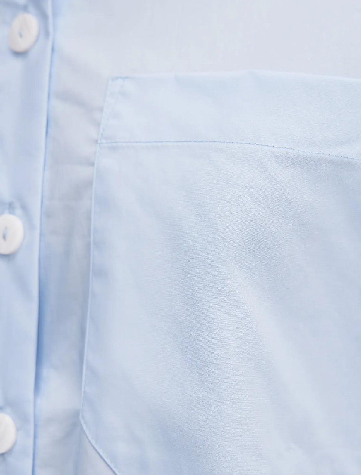 Dom Cotton Cropped Shirt Oxford Blue