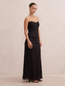 Myla Petite Corset Lace Maxi Dress Black