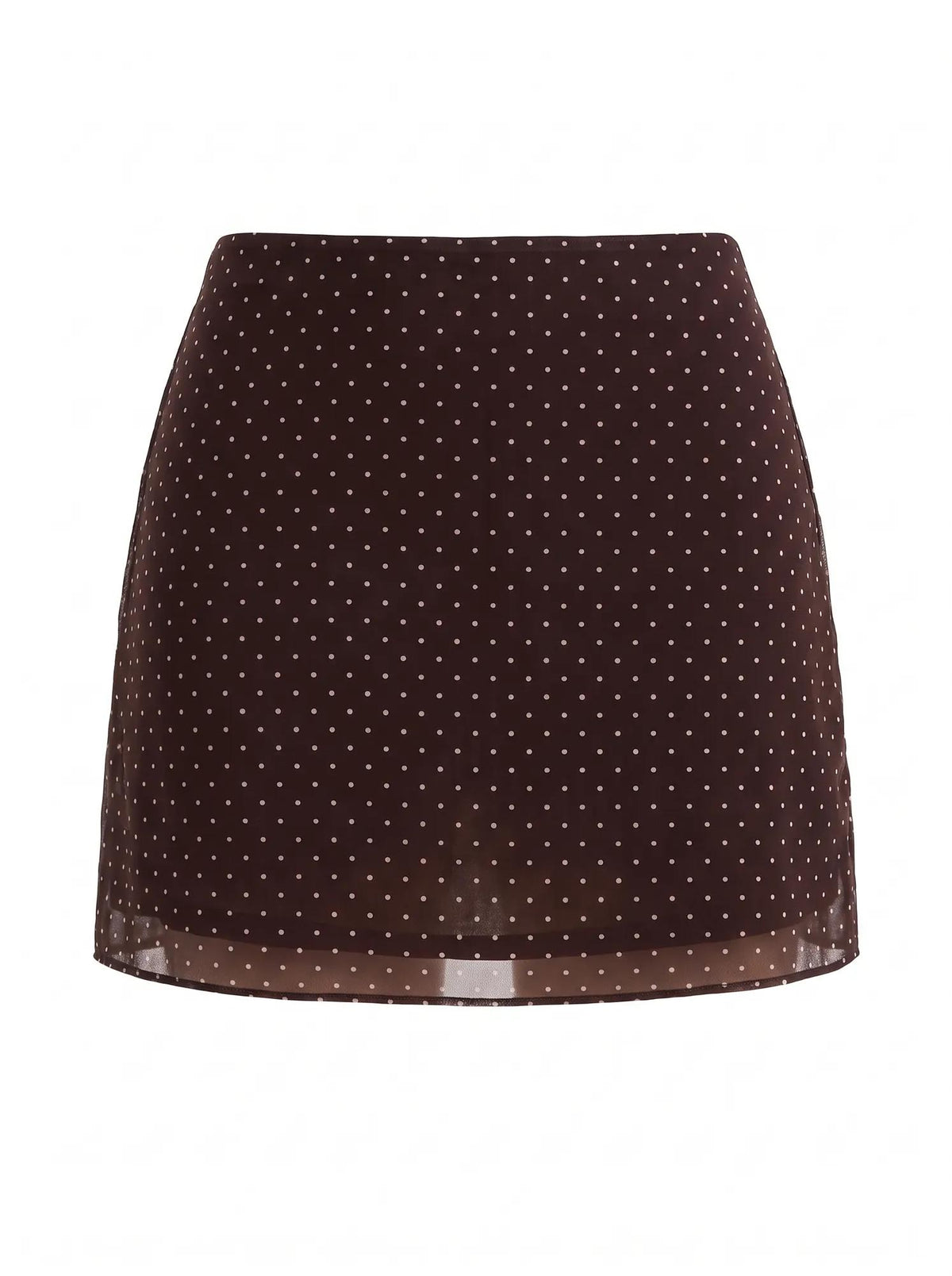 Vivi Petite Mini Skirt Choc Speckle Spot Co-ord_mannequin