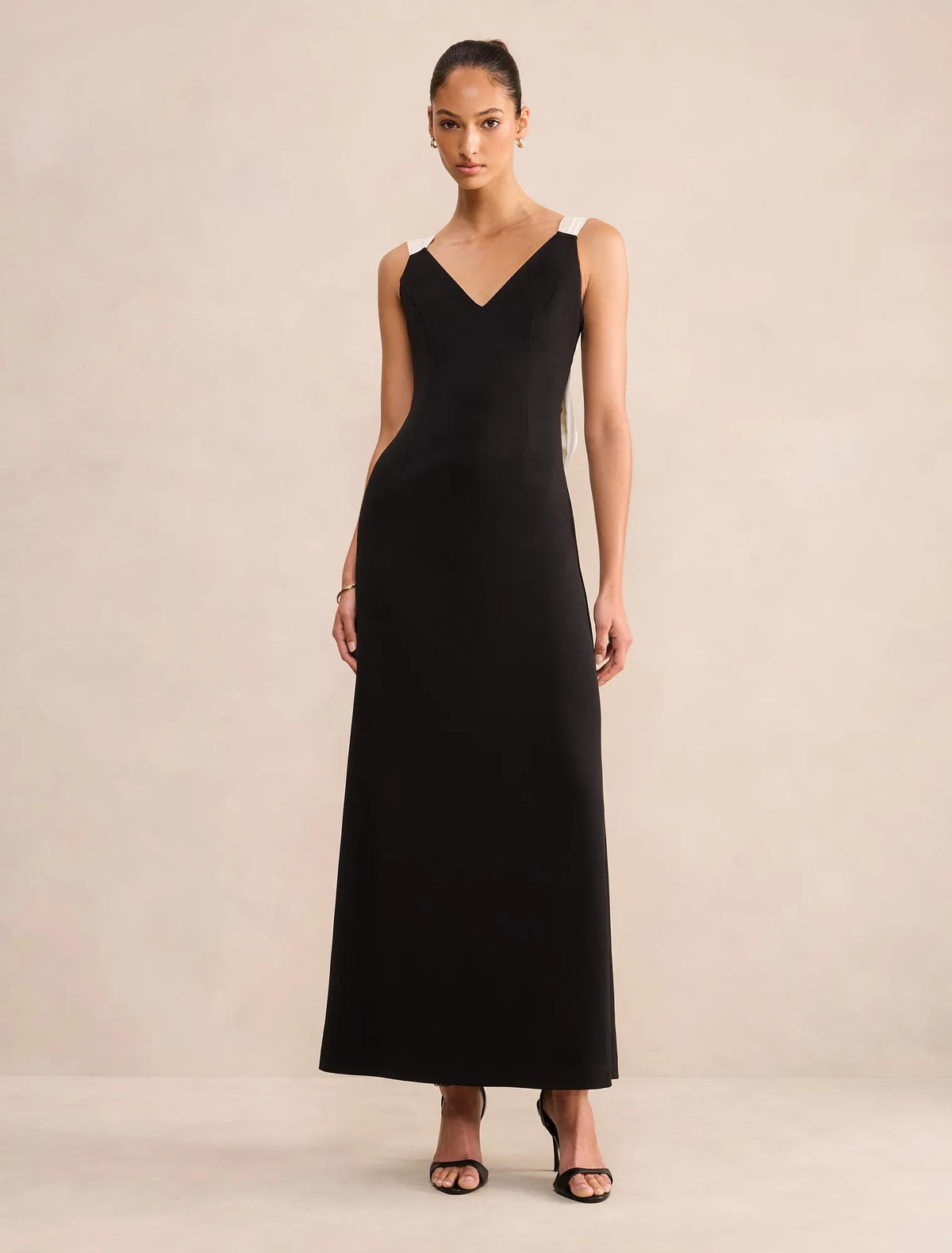 Odessa Bow Back Bodycon Dress Black & White