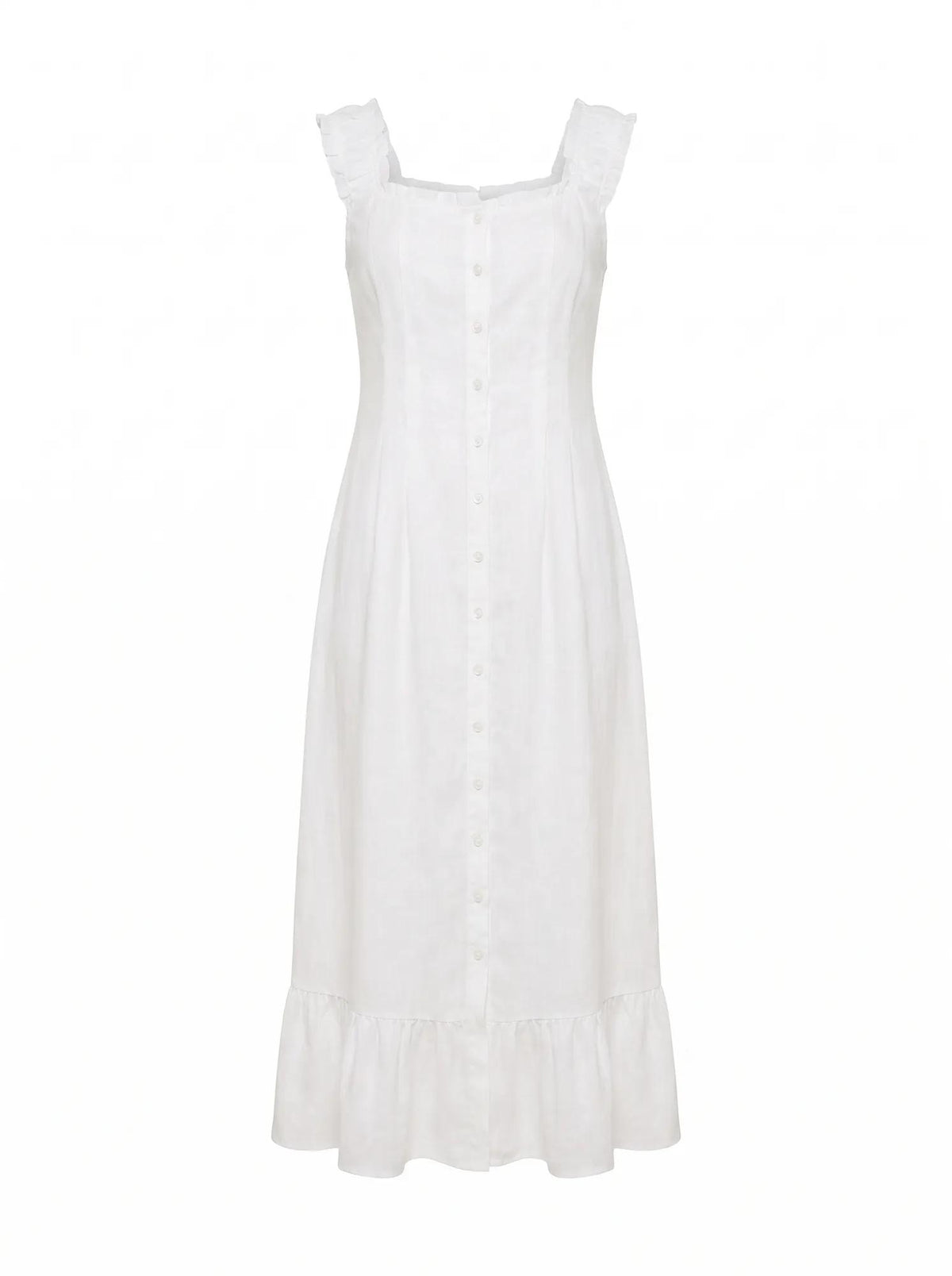 Adriana Pintuck Linen Midi Dress Porcelain_mannequin
