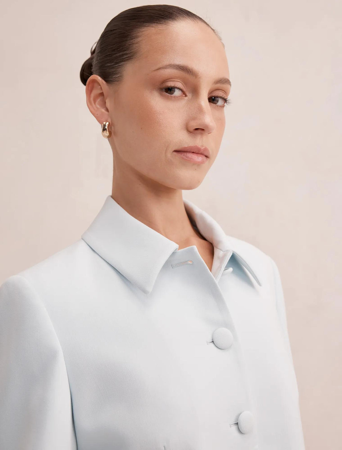 Alex Petite Top Collar Jacket Soft Blue Suit