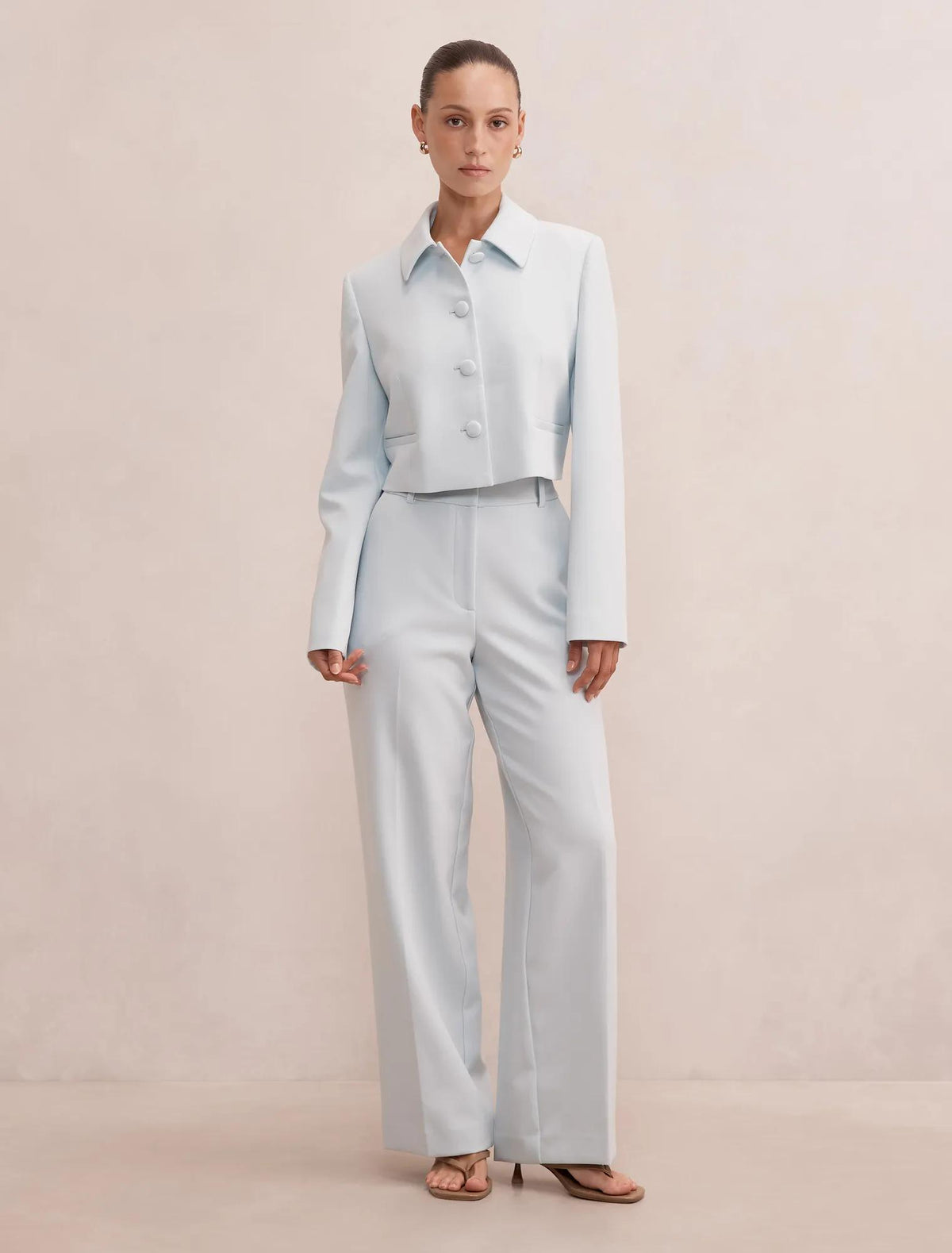 Alex Petite Top Collar Jacket Soft Blue Suit