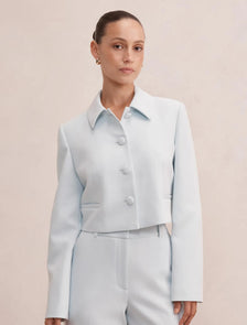 Alex Petite Top Collar Jacket Soft Blue Suit