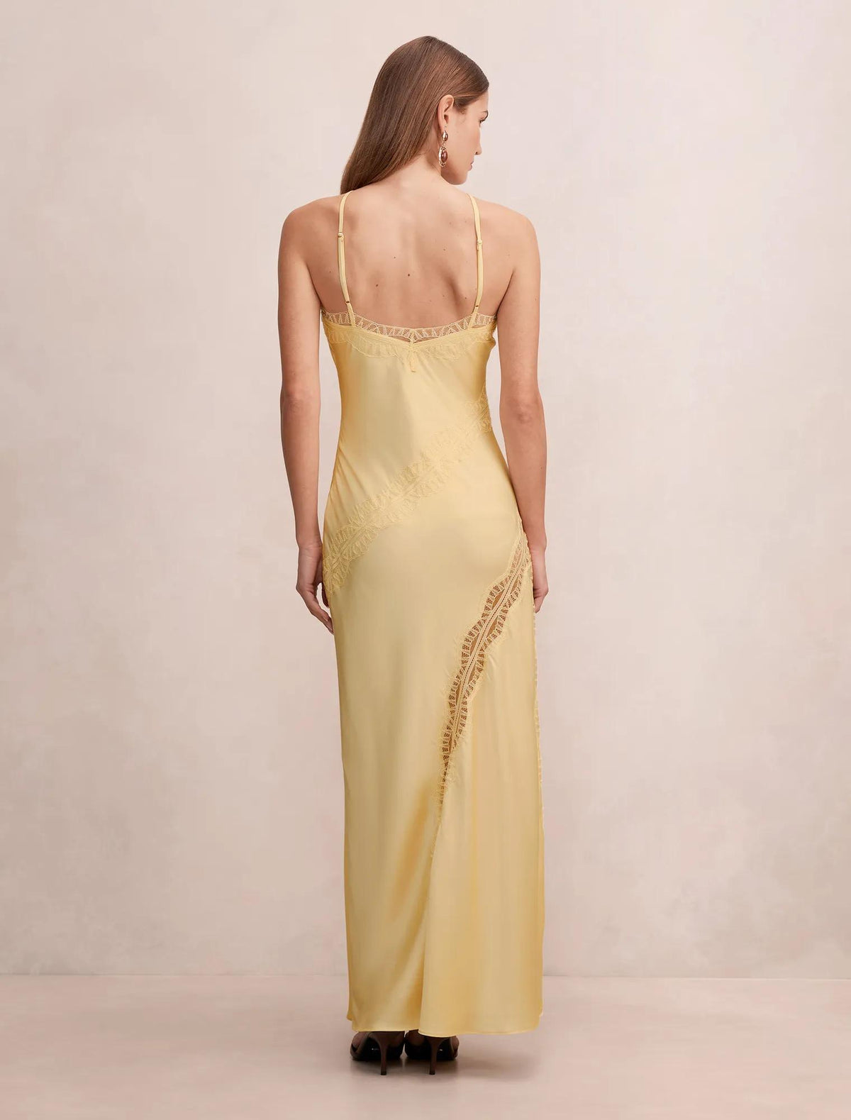 Cosette Lace Insert Maxi Dress Soft Yellow