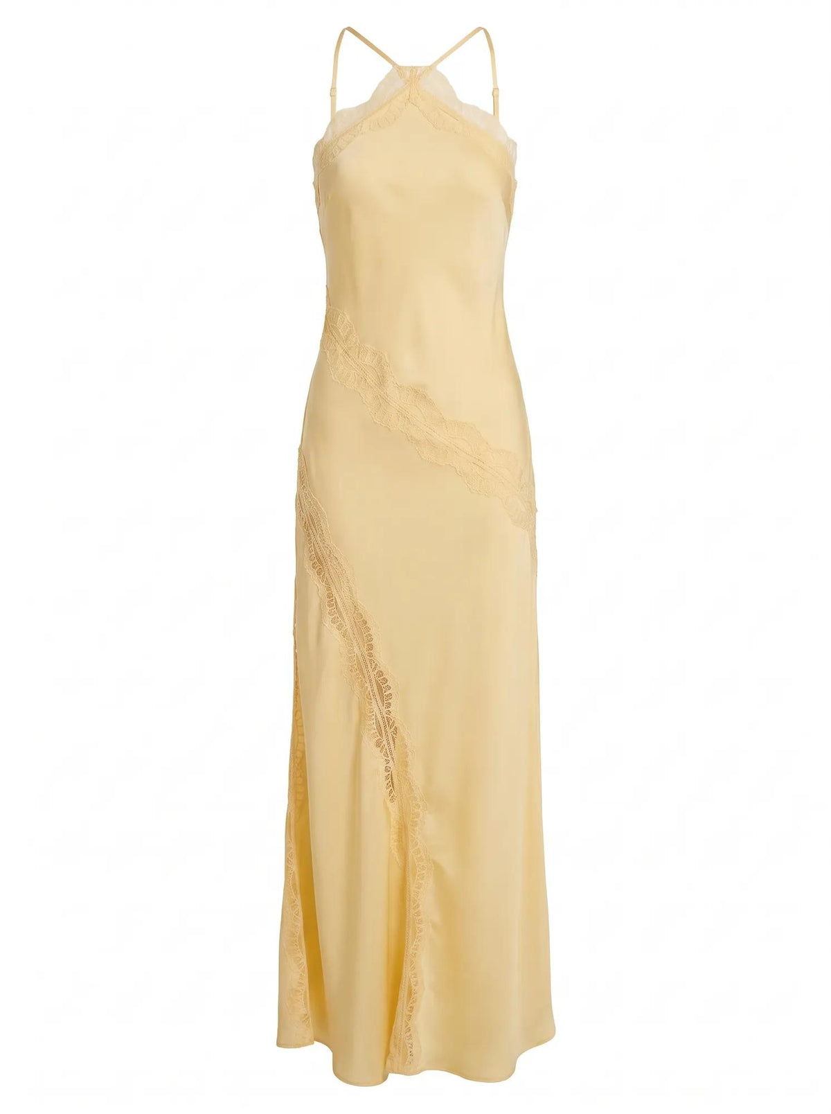 Cosette Lace Insert Maxi Dress Soft Yellow_mannequin