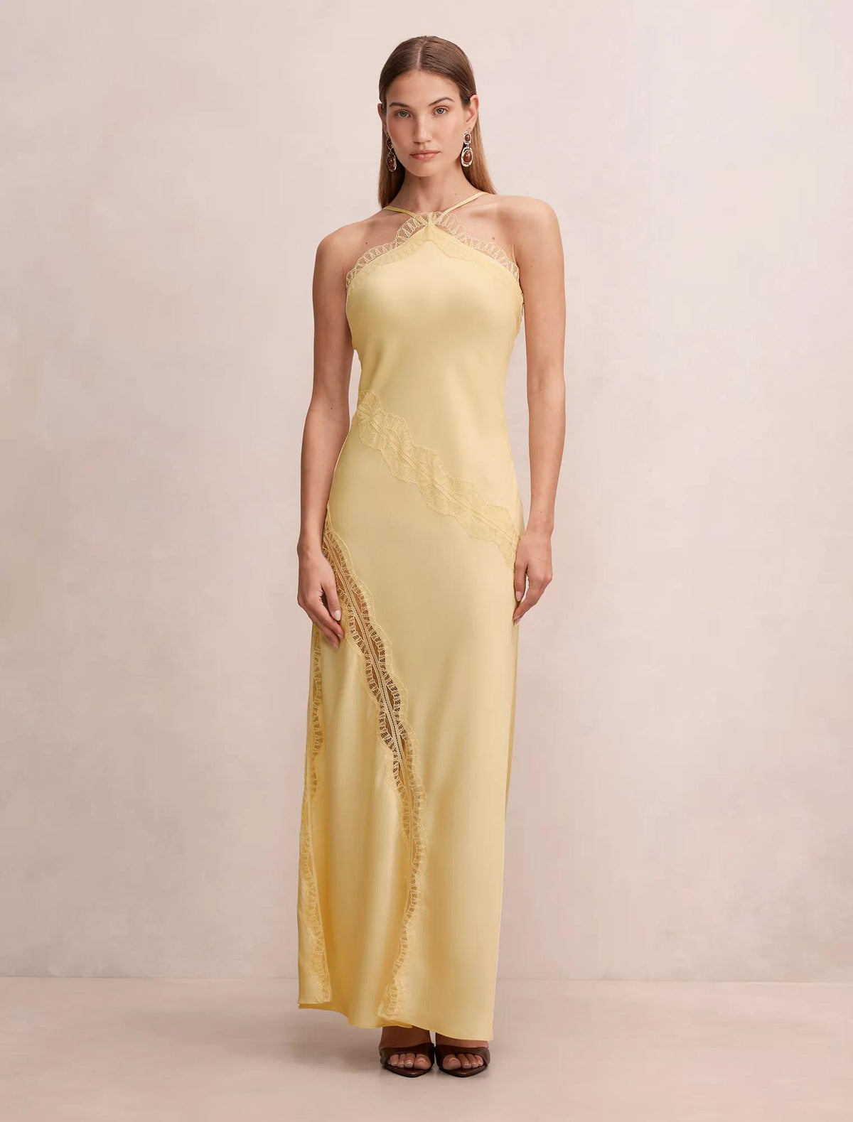 Cosette Lace Insert Maxi Dress Soft Yellow
