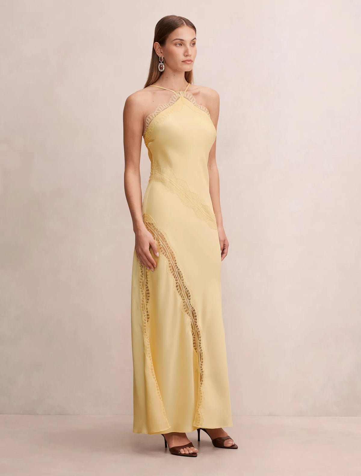 Cosette Lace Insert Maxi Dress Soft Yellow