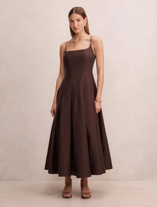 Emery Panel Maxi Dress Chocolate Freckle