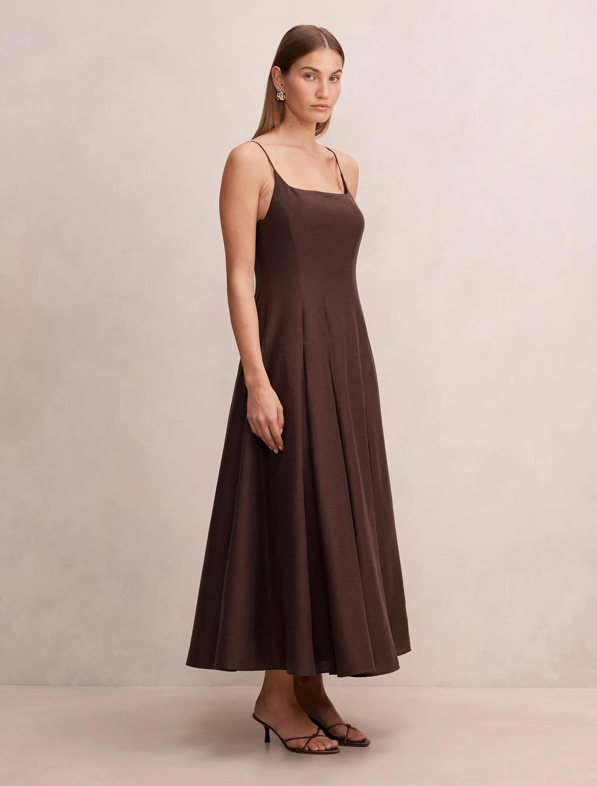 Emery Panel Maxi Dress Chocolate Freckle