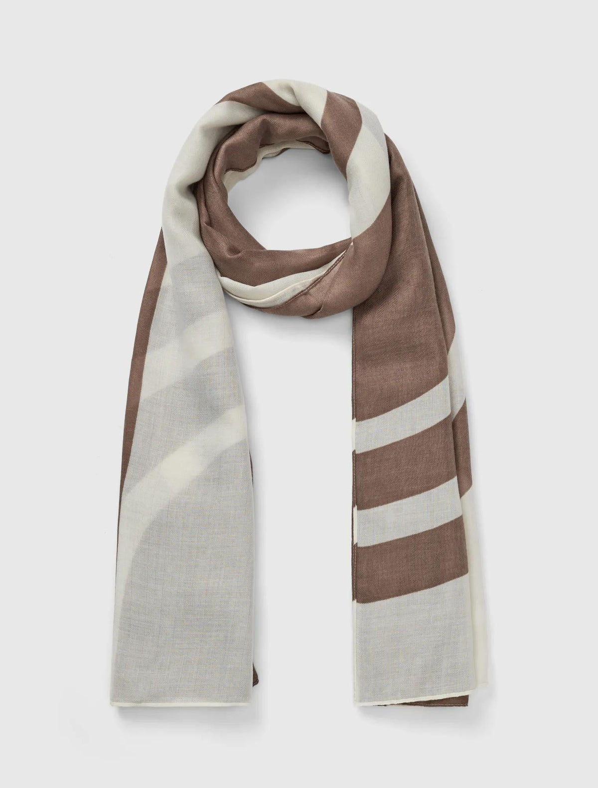 Casey Geo Scarf Choc/Ivory