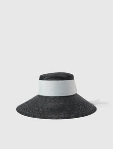 Elizabeth Wide Brim Hat Black / Ivory_mannequin