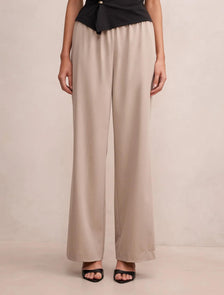 Ella Elastic Wide Leg Pant Neutral