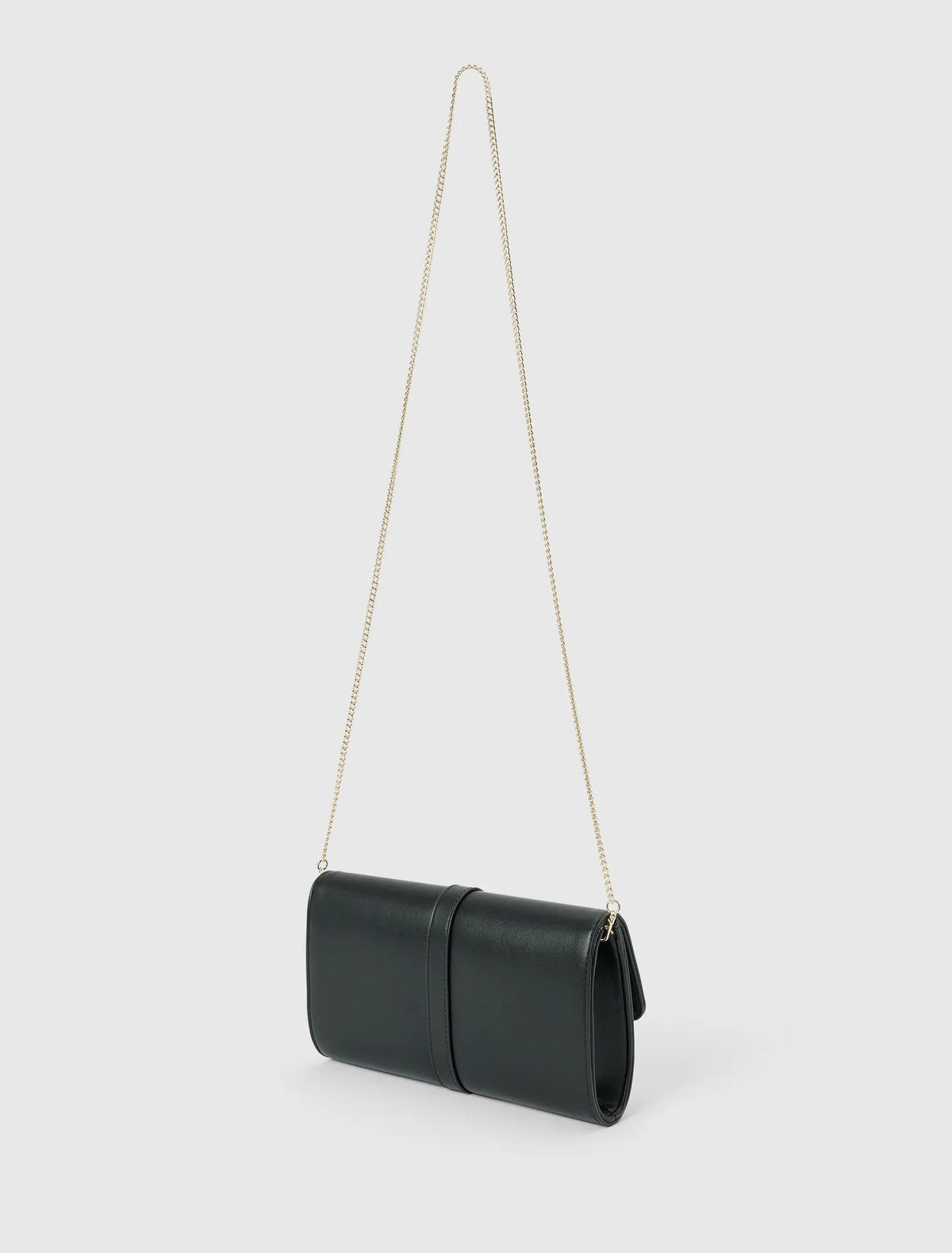 Greta Metal Hardware Day Clutch Black