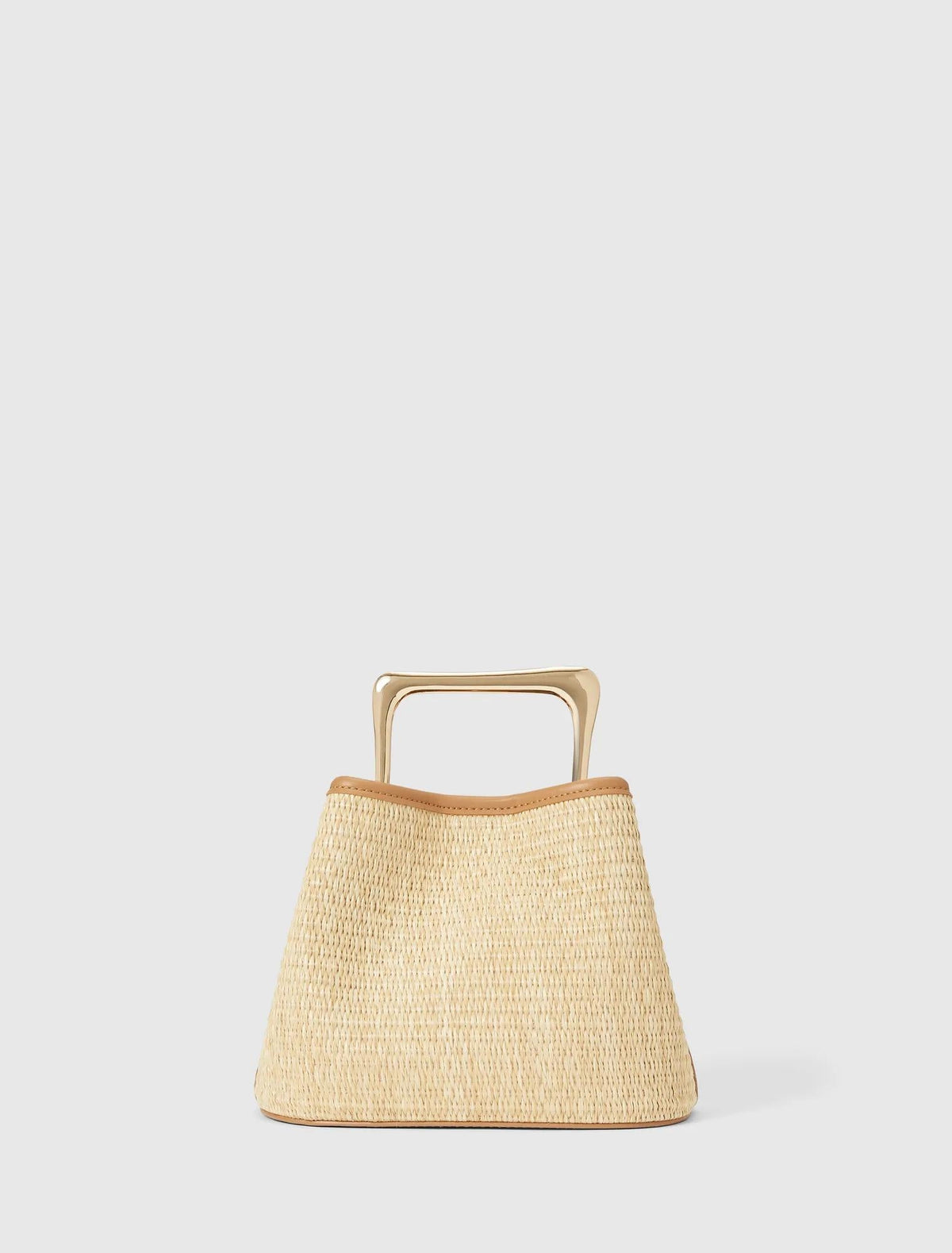 Alexa Weave Metal Handle Bag Weave/Tan