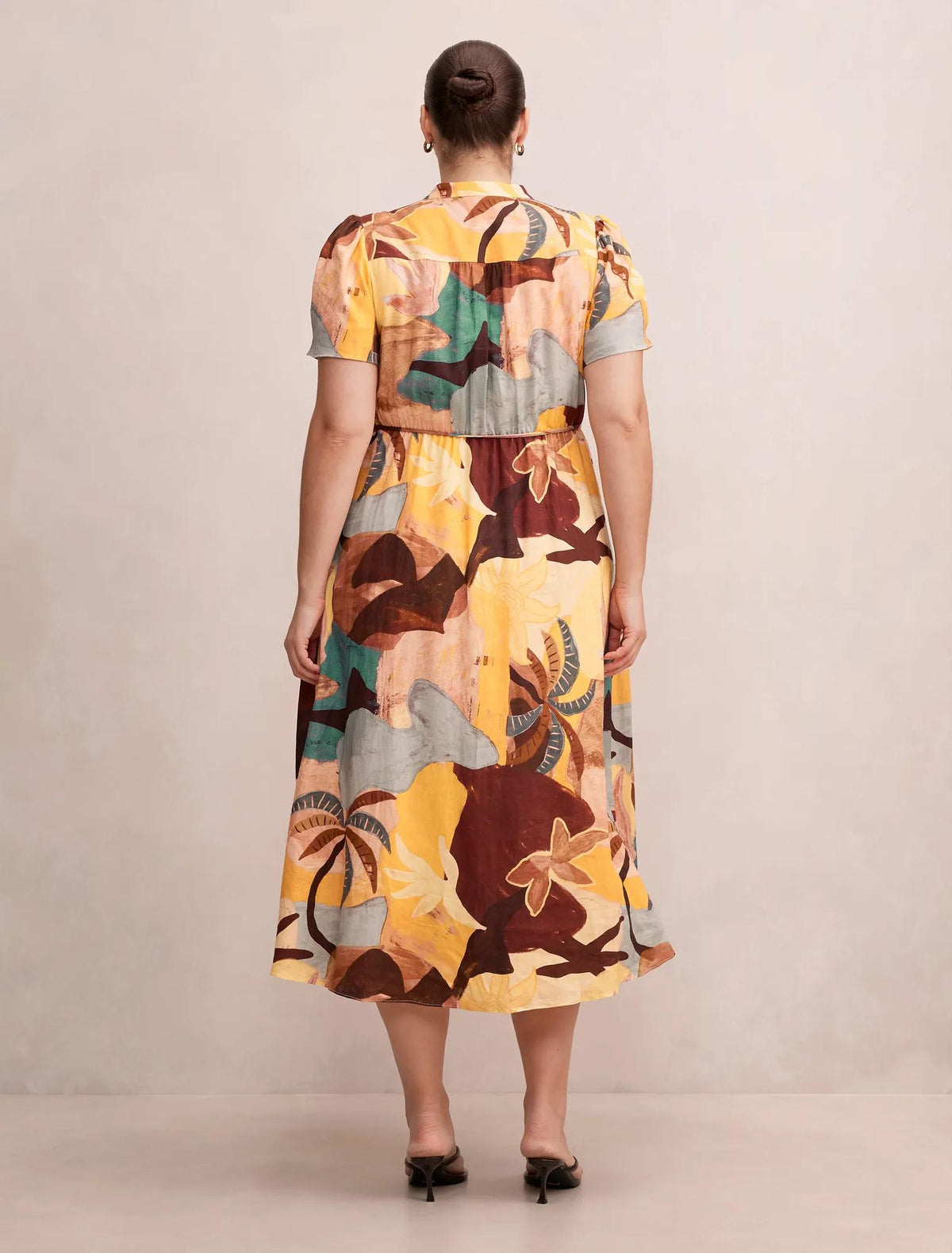 Mia Curve Midi Shirt Dress Arndale Abstract