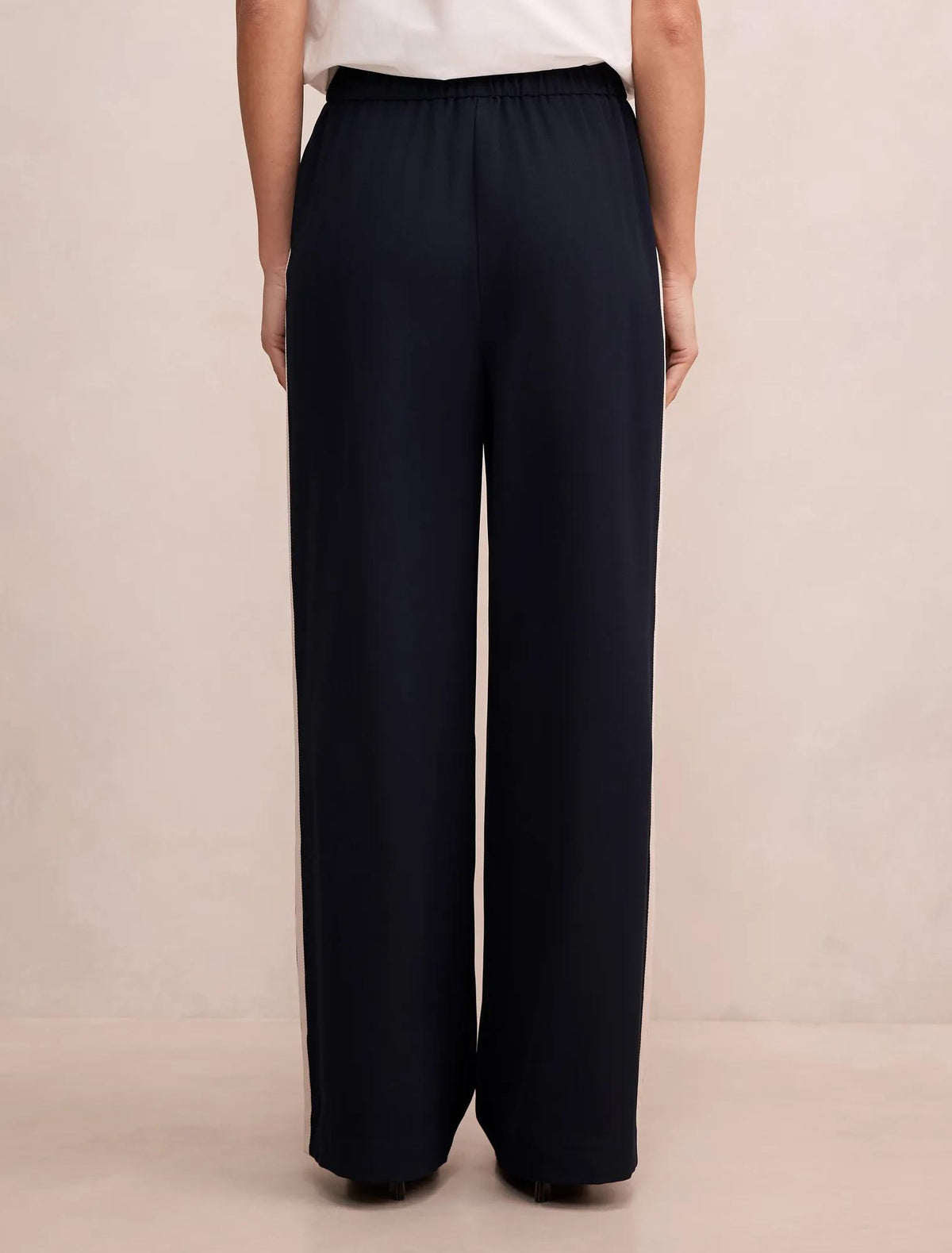 Chloe Side Stripe Wide Leg Pants Navy