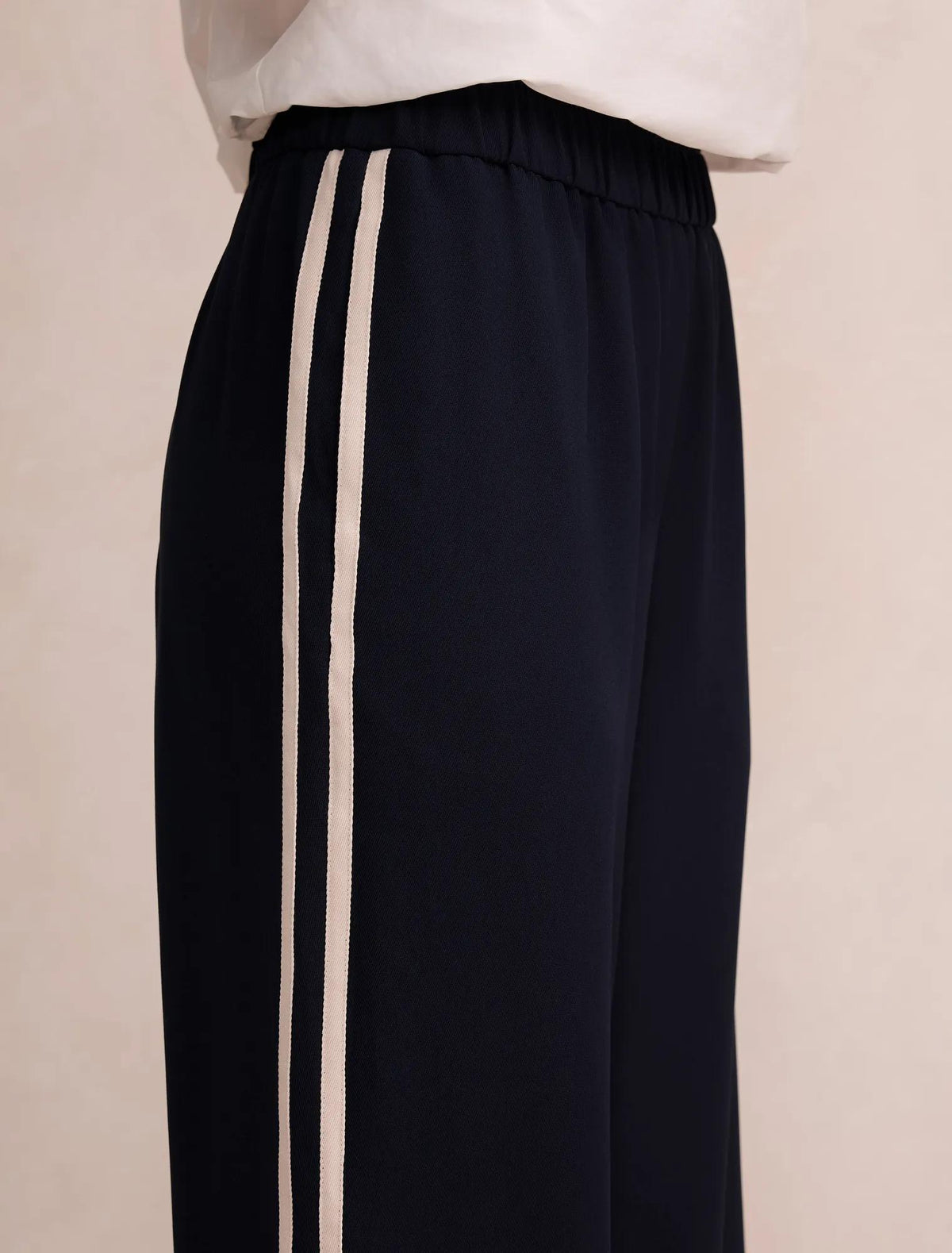 Chloe Side Stripe Wide Leg Pants Navy