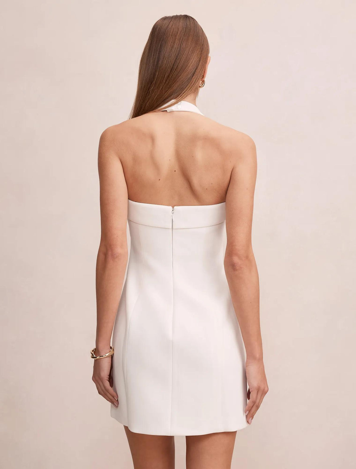 Shelly Halter Mini Dress Porcelain