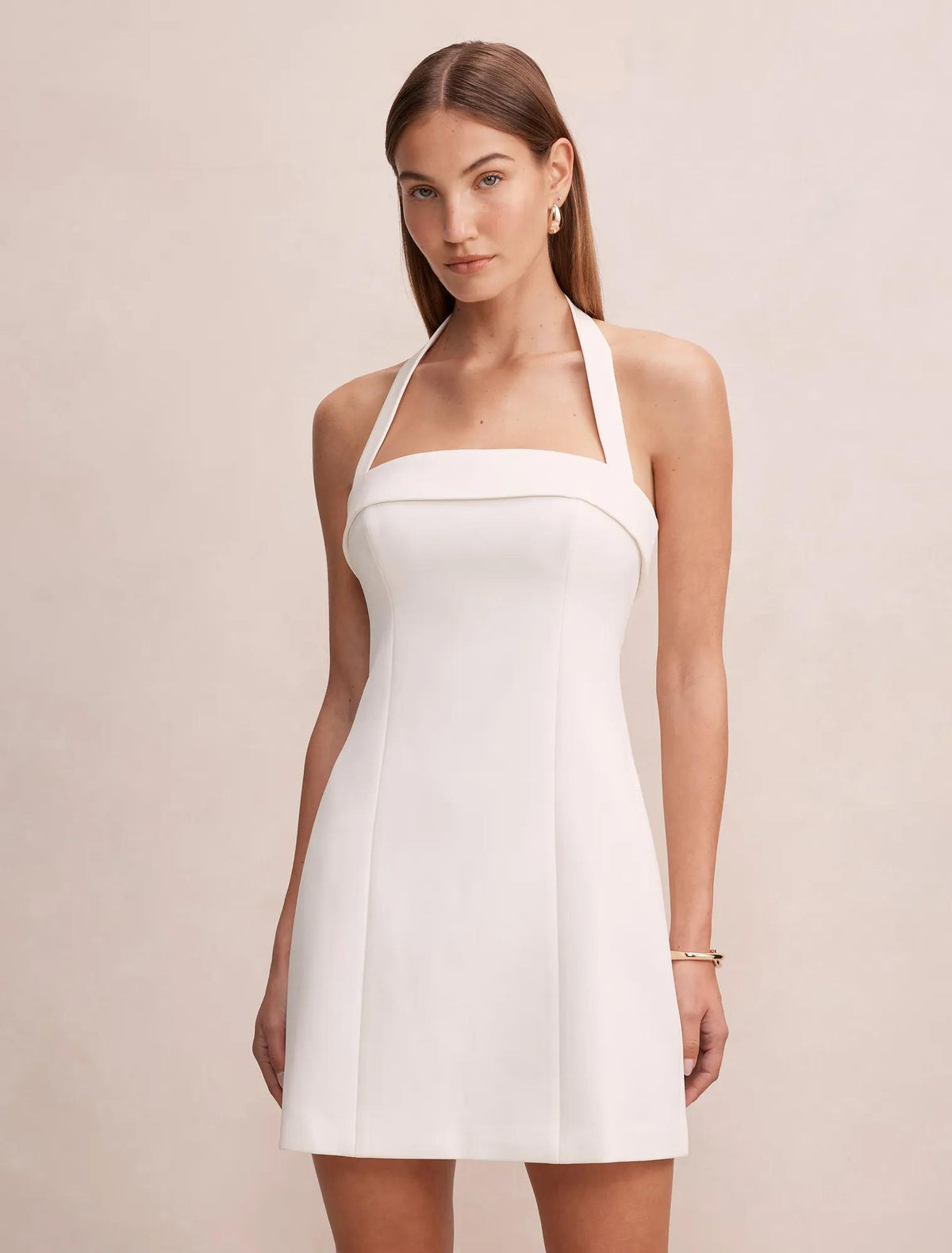 Shelly Halter Mini Dress Porcelain