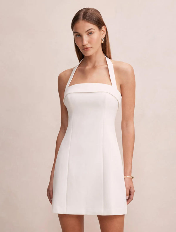 Shelly Halter Mini Dress Porcelain
