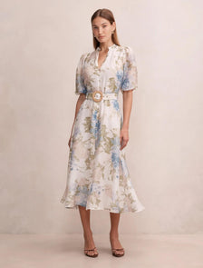Irena Printed Midi Dress Light Halsey Floral