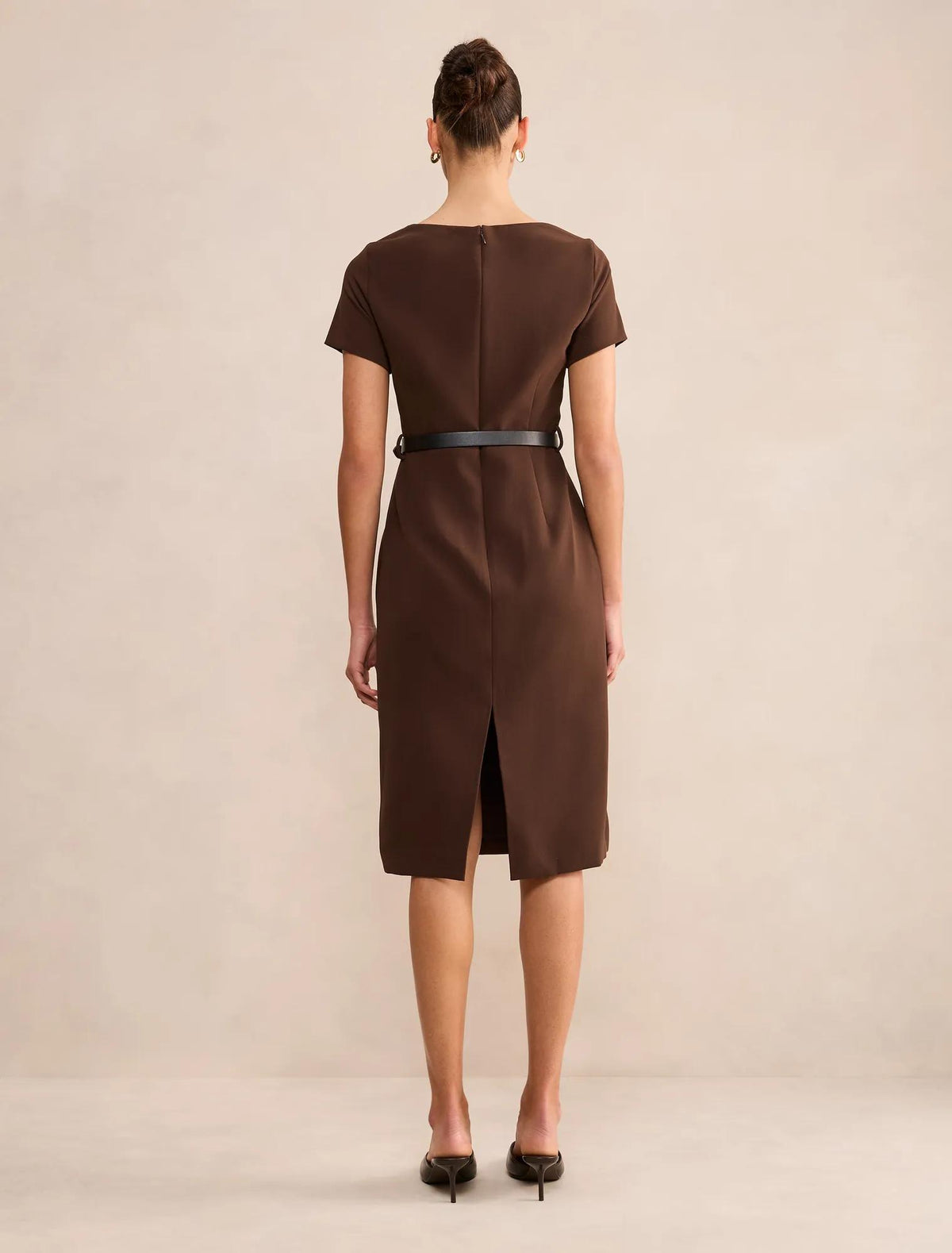 Georgina Knee Length Midi Dress Chocolate