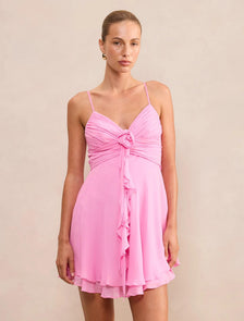 Billie Rosette Mini Dress BonBon Pink