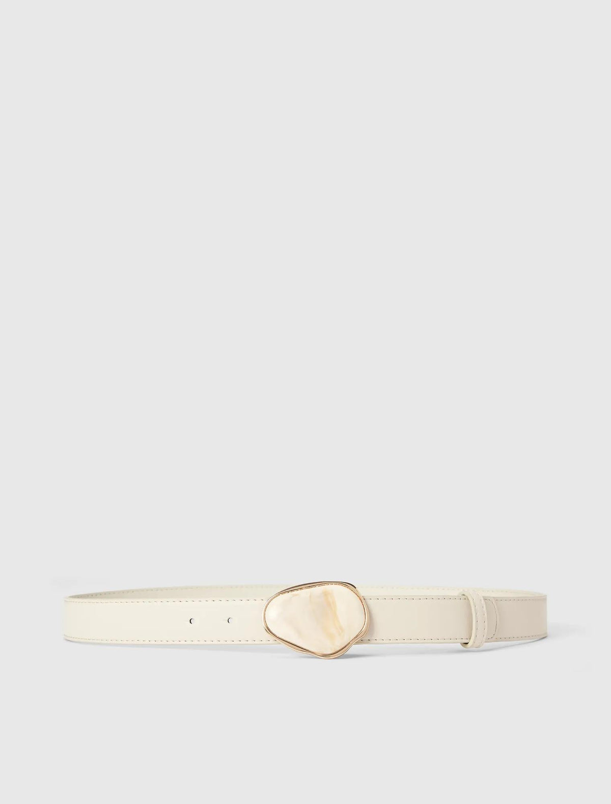 Gemina Stone Buckle Belt Ivory_mannequin
