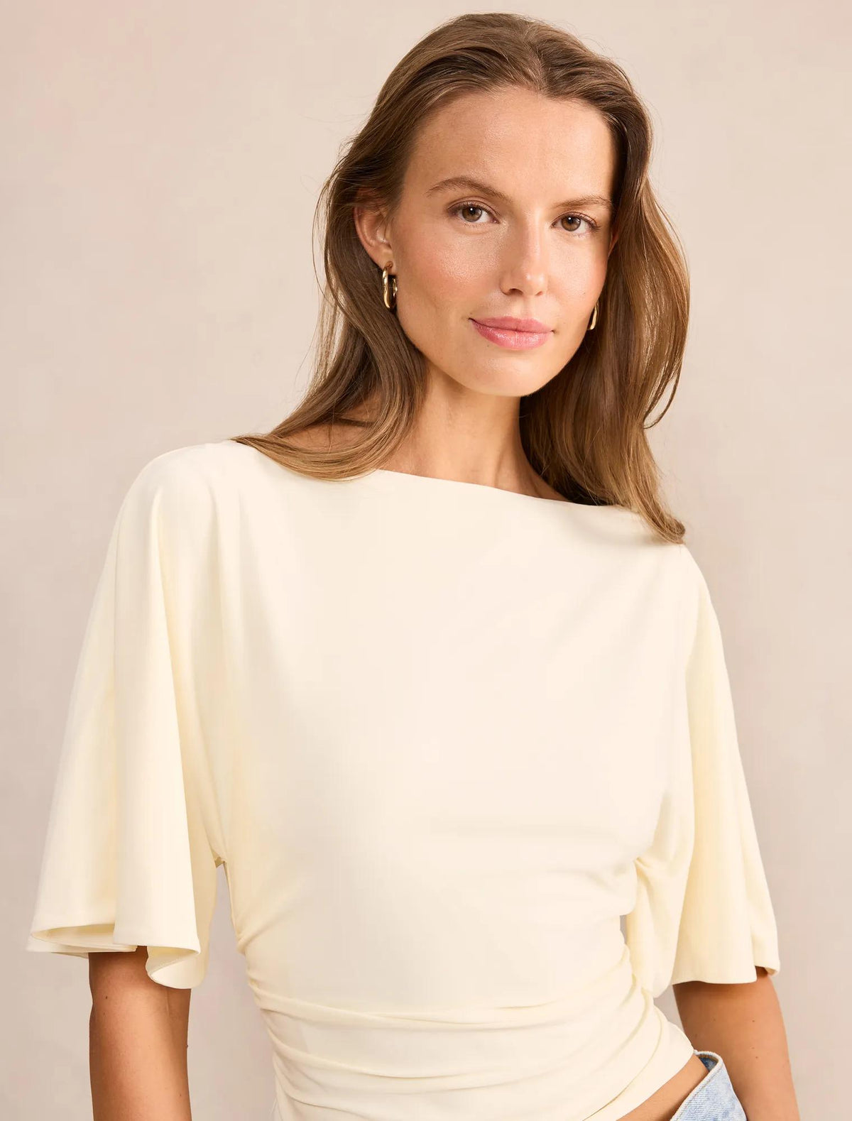 Paige Flutter Sleeve Tie Back Top Buttercup