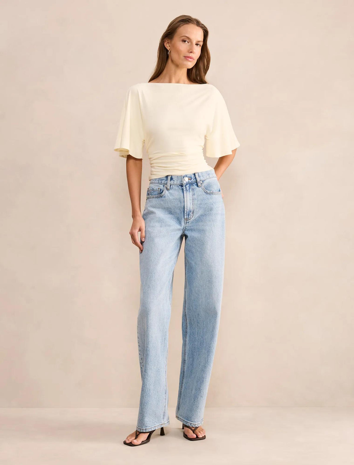 Paige Flutter Sleeve Tie Back Top Buttercup