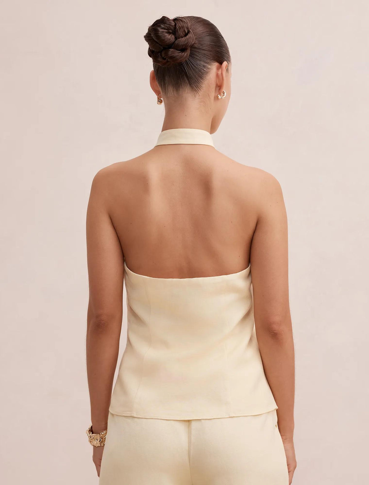 Isla Petite Halter Top Butter Yellow Co-ord