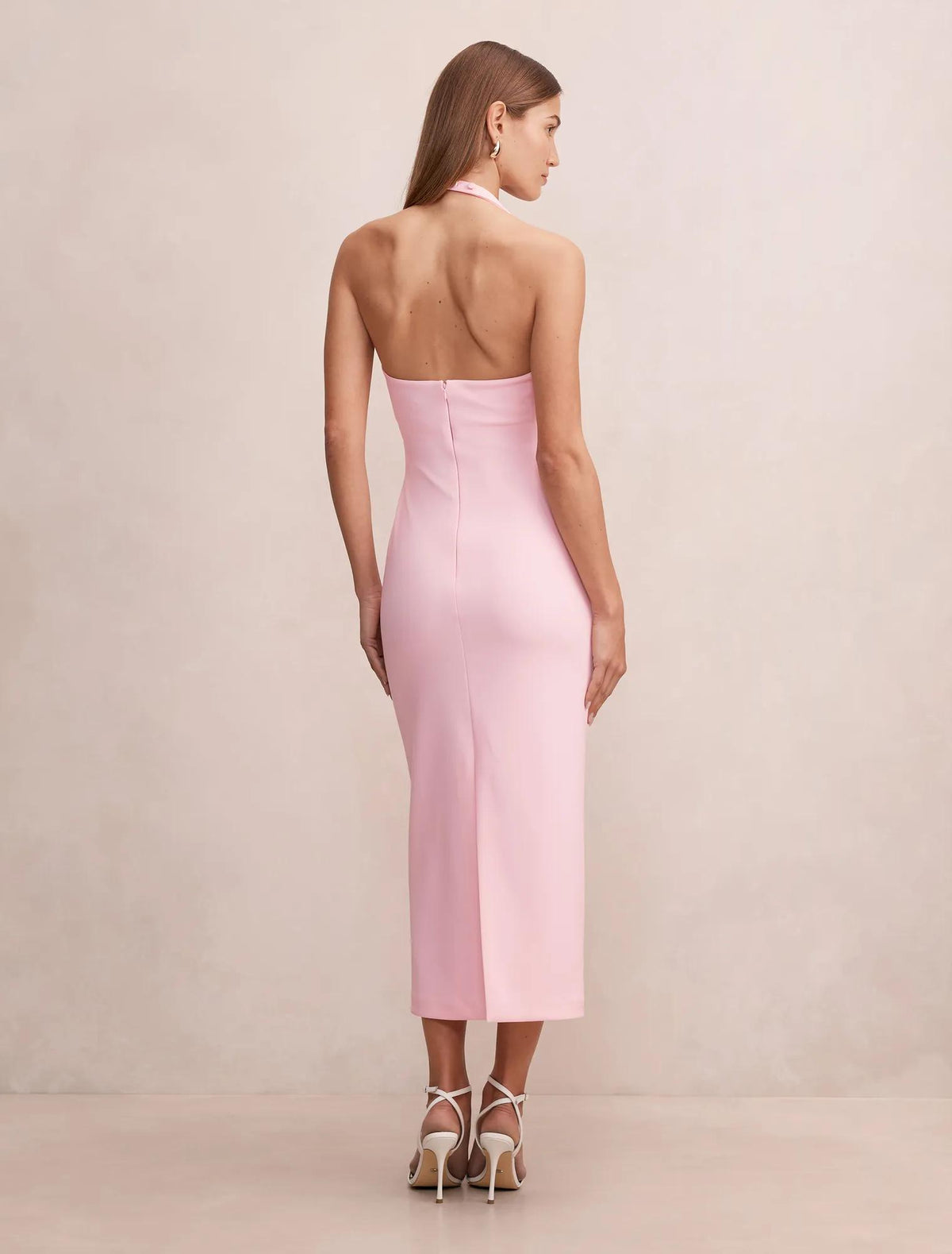 Georgie Halter Ruched Bodycon Dress Cherry Blossom