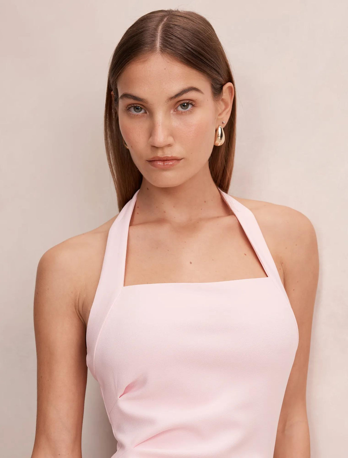 Georgie Halter Ruched Bodycon Dress Cherry Blossom