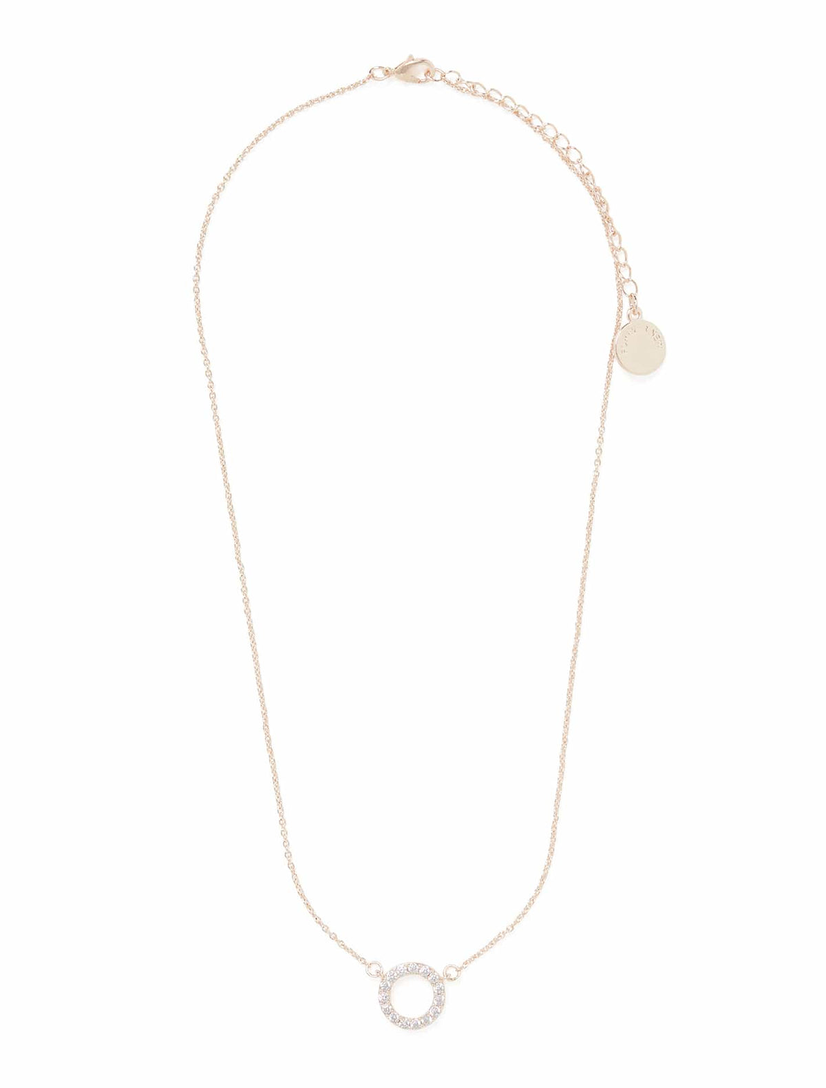 Elle CZ Halo Pendant Rose Gold_mannequin