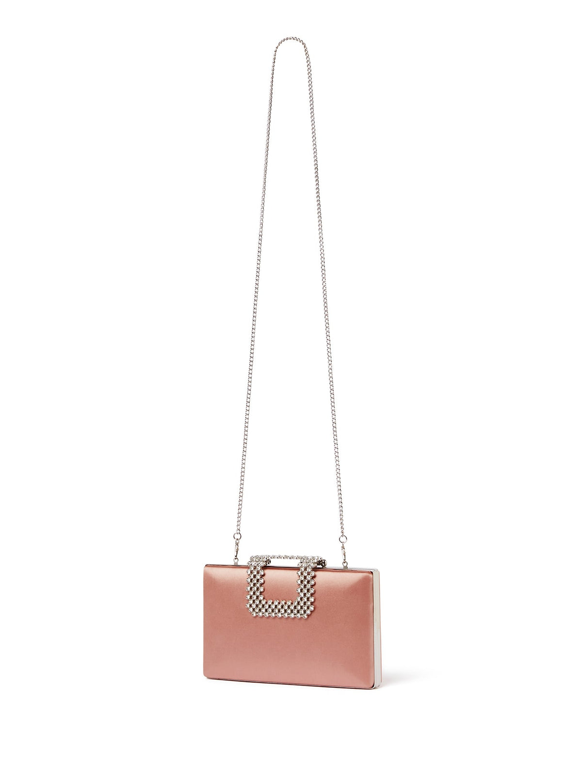 Vila Embellished Clasp Clutch Nude_mannequin