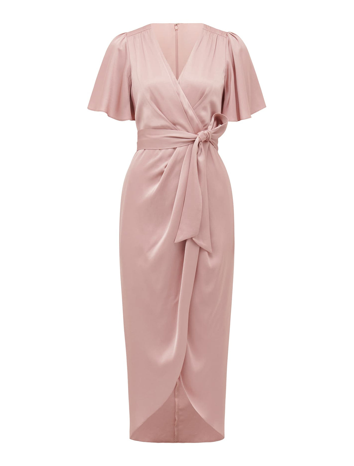 Carolina Satin Midi Dress Blush_mannequin