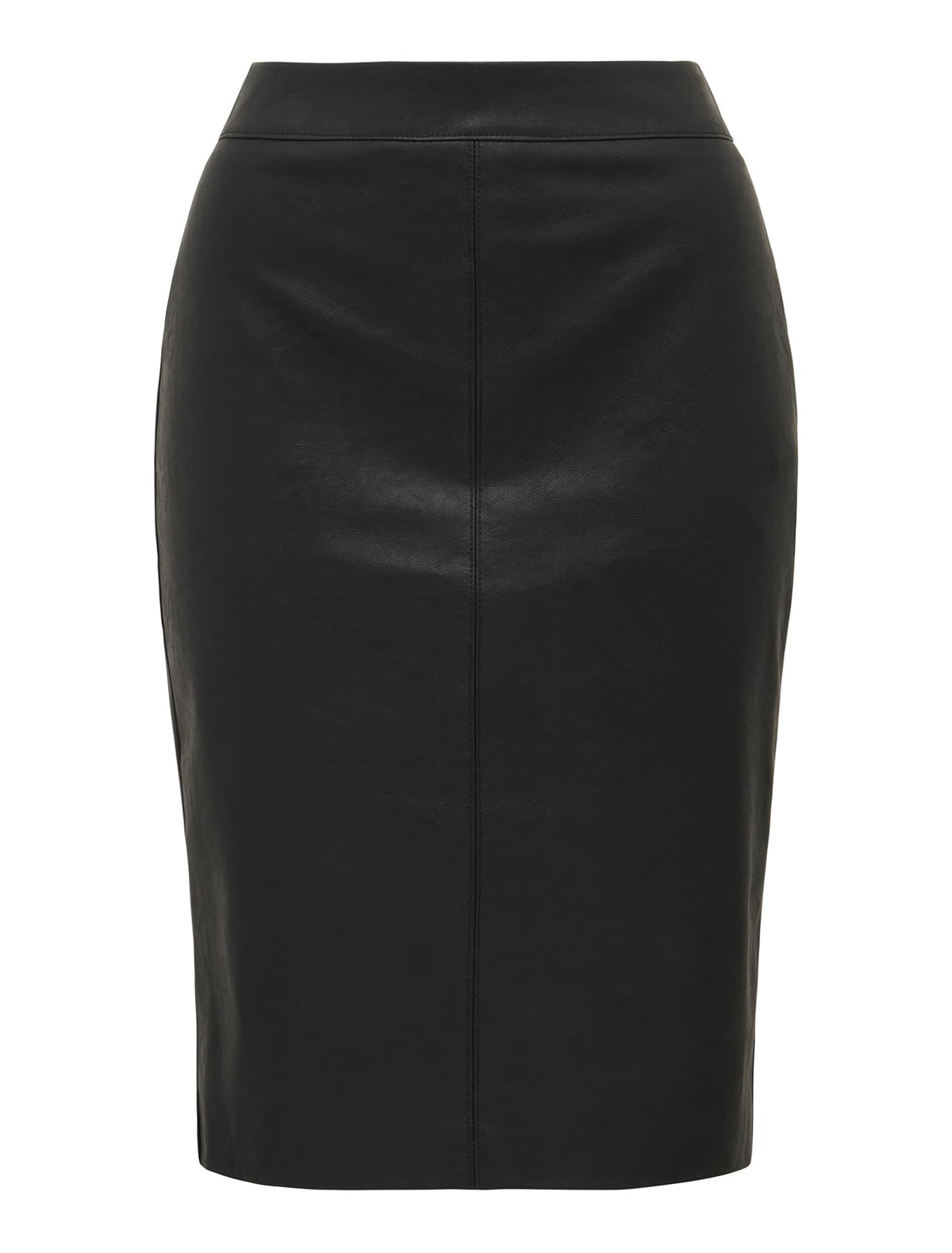 Carla Vegan Leather Midi Skirt Black_mannequin