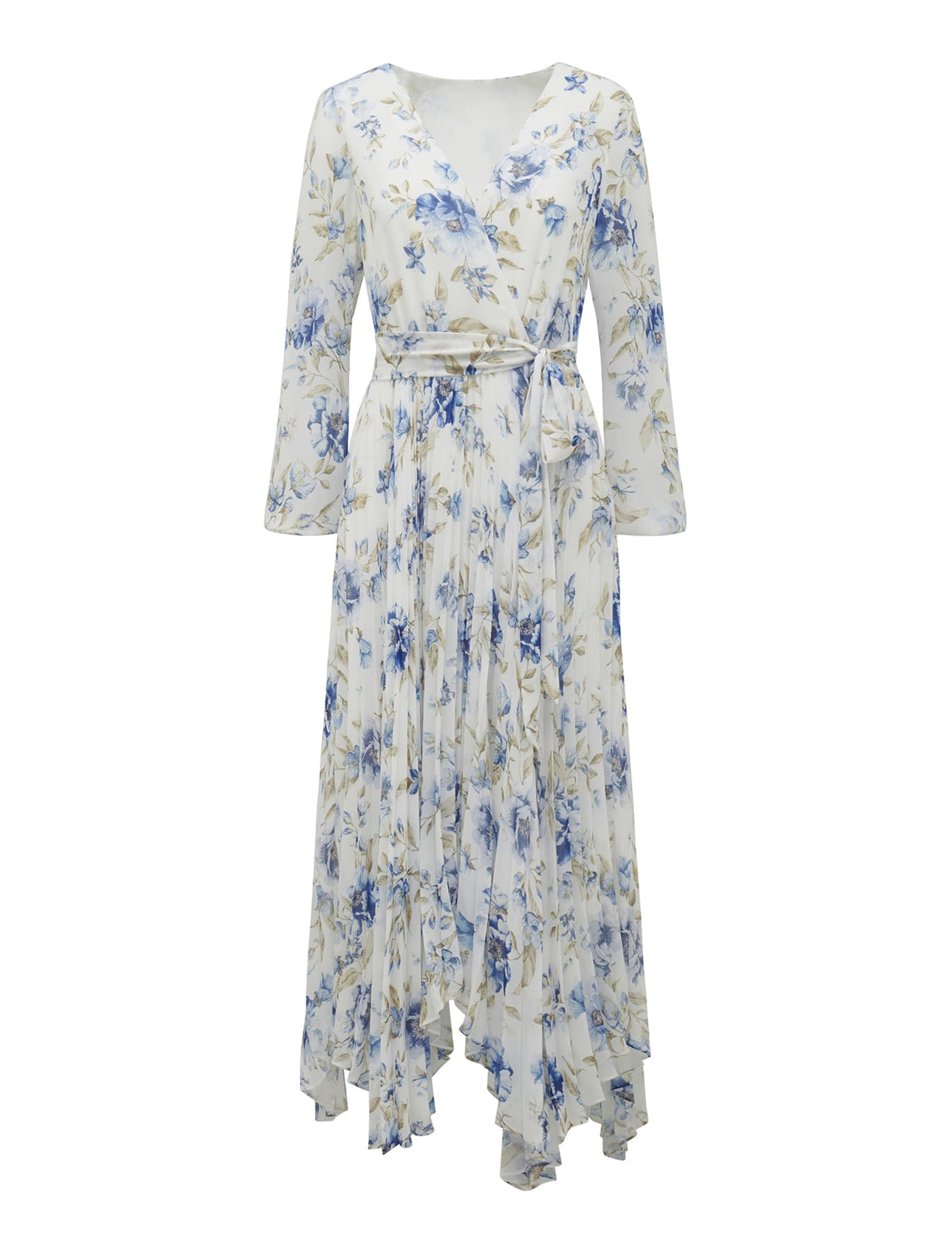 Blaire Pleated Midi Dress Porcelain Augustine Floral_mannequin