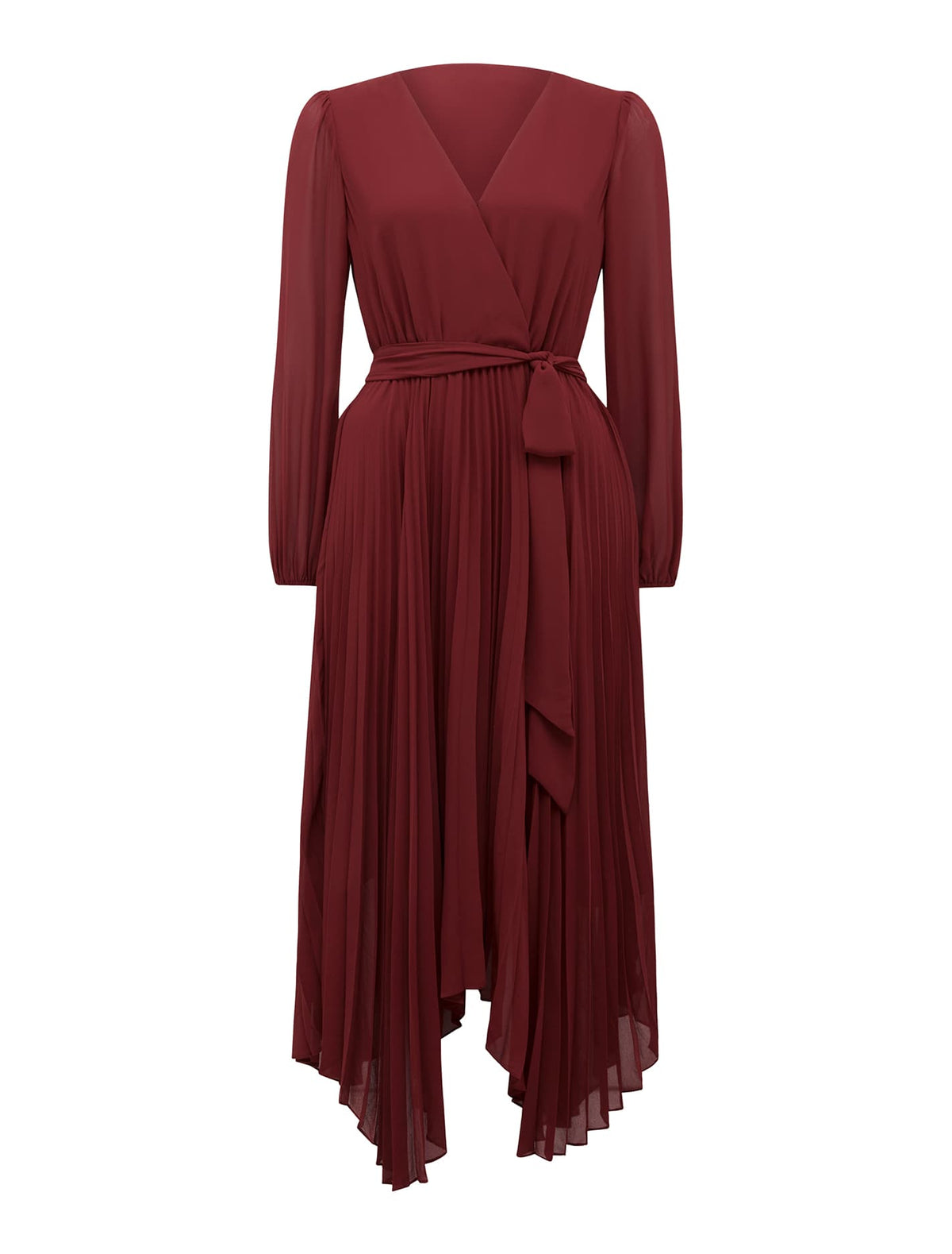 Blaire Petite Pleated Midi Dress Poached Pear_mannequin