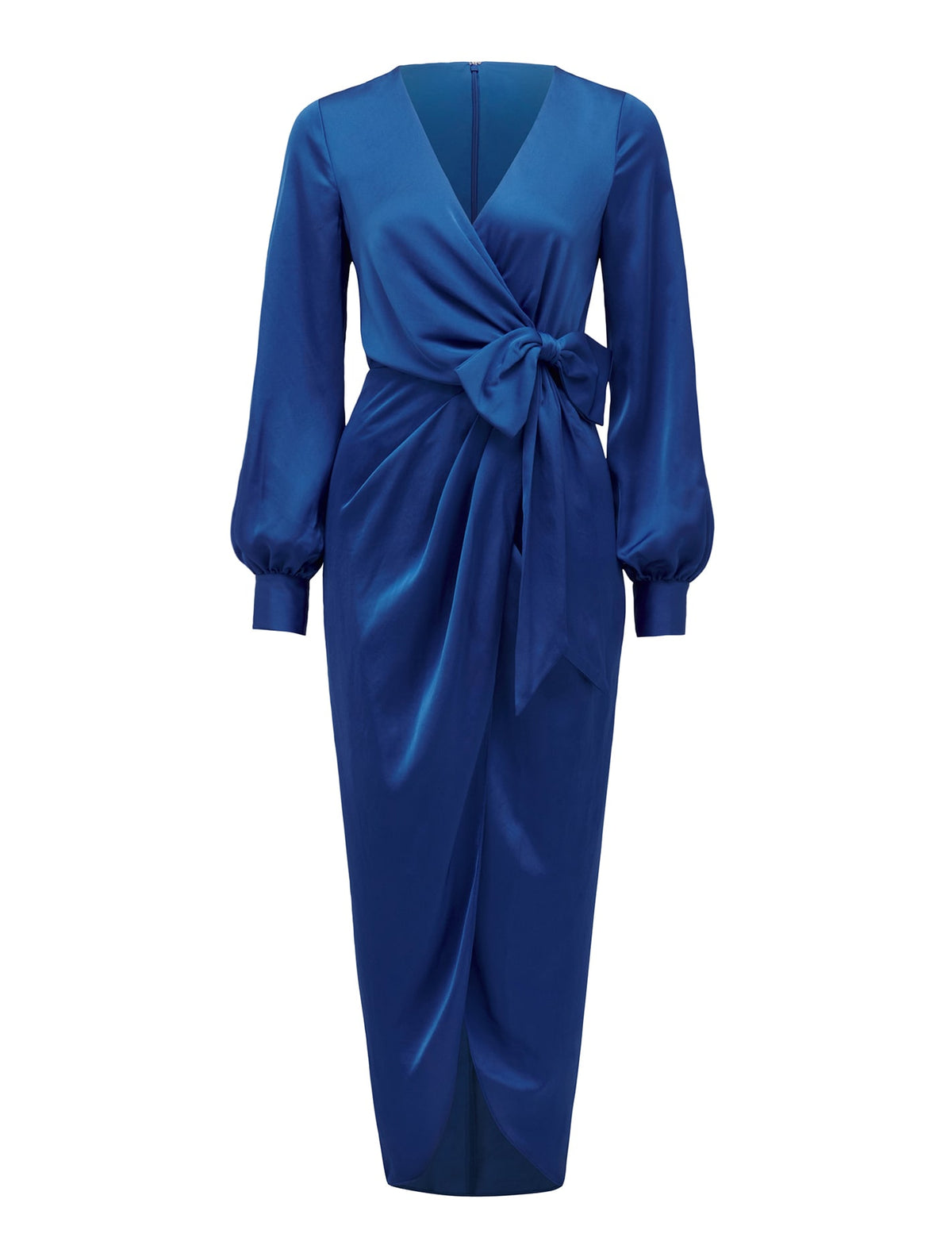 Mirella Wrap Satin Midi Dress Blue Atmosphere_mannequin