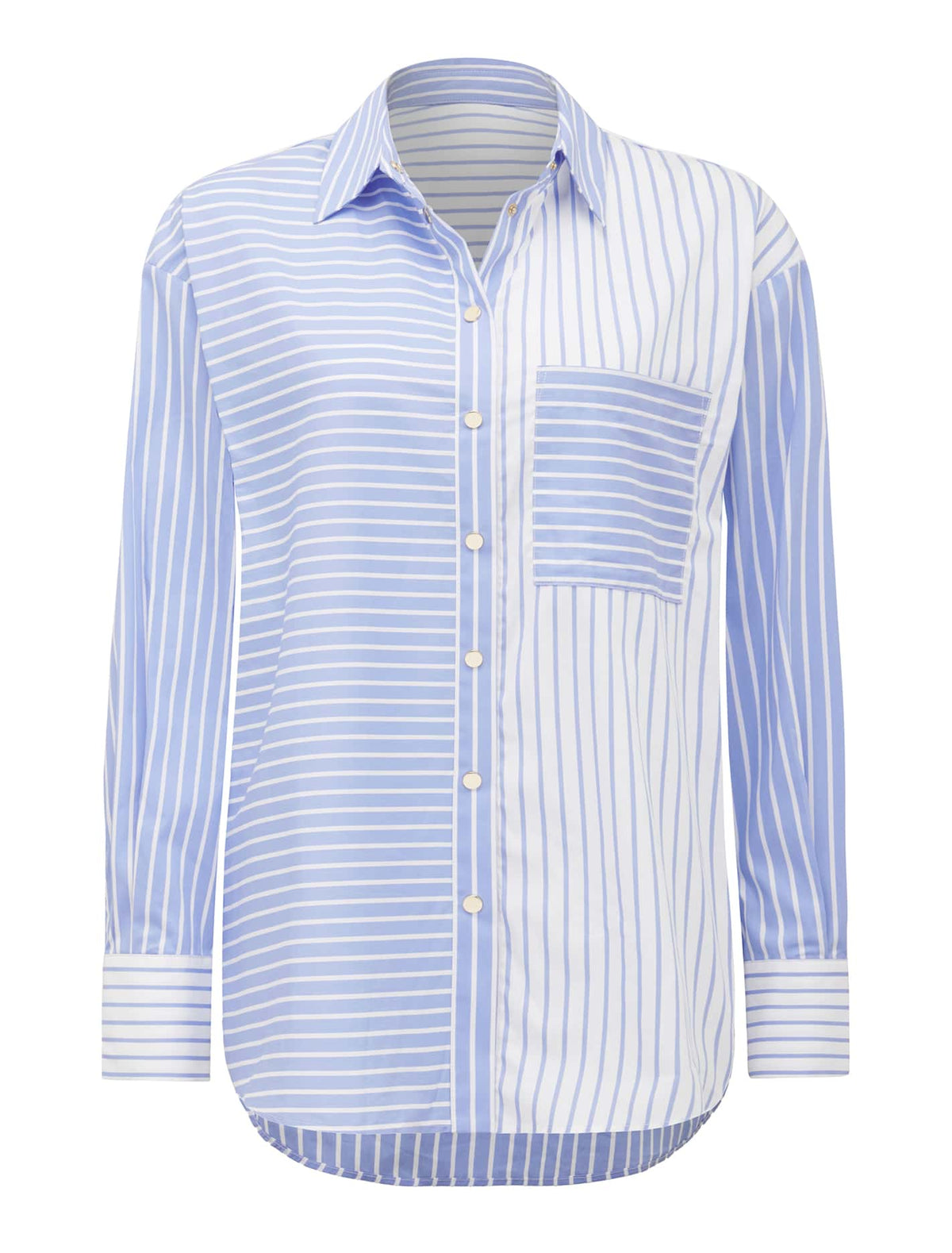 Stacy Stripe Shirt Blue Stripe_mannequin