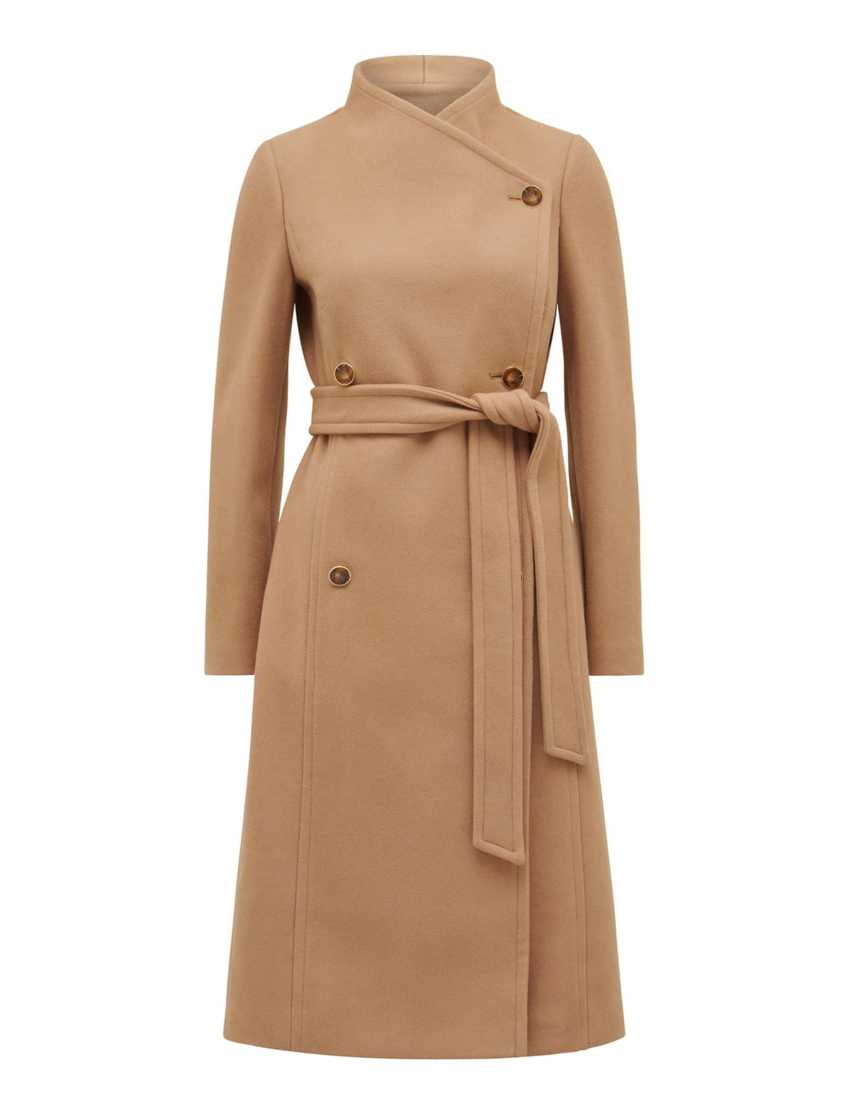 Ari Funnel Neck Coat Camel_mannequin