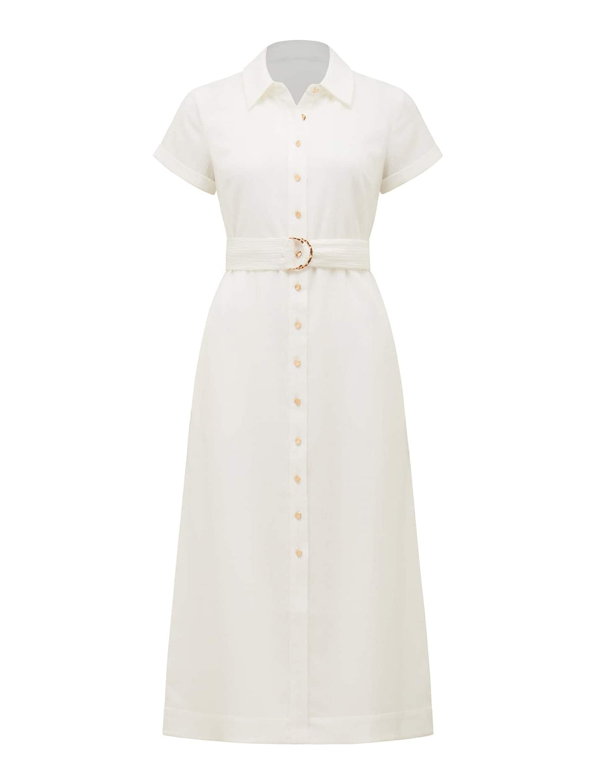 Briley Petite Textured Shirt Dress Ivory_mannequin
