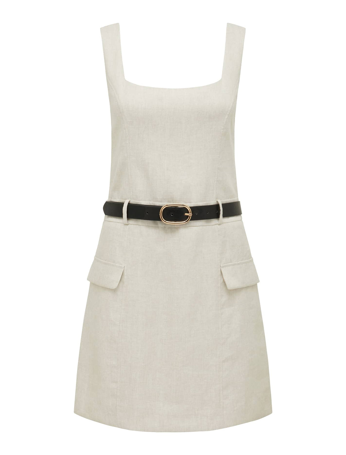 Charlie Belted Linen Mini Natural_mannequin