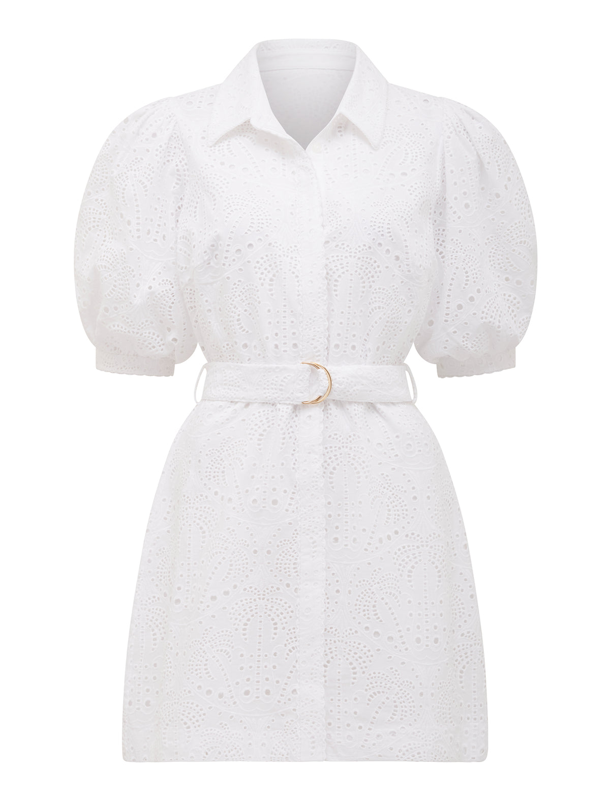 Bryony Embroidered Mini Shirt Dress Brilliant White_mannequin