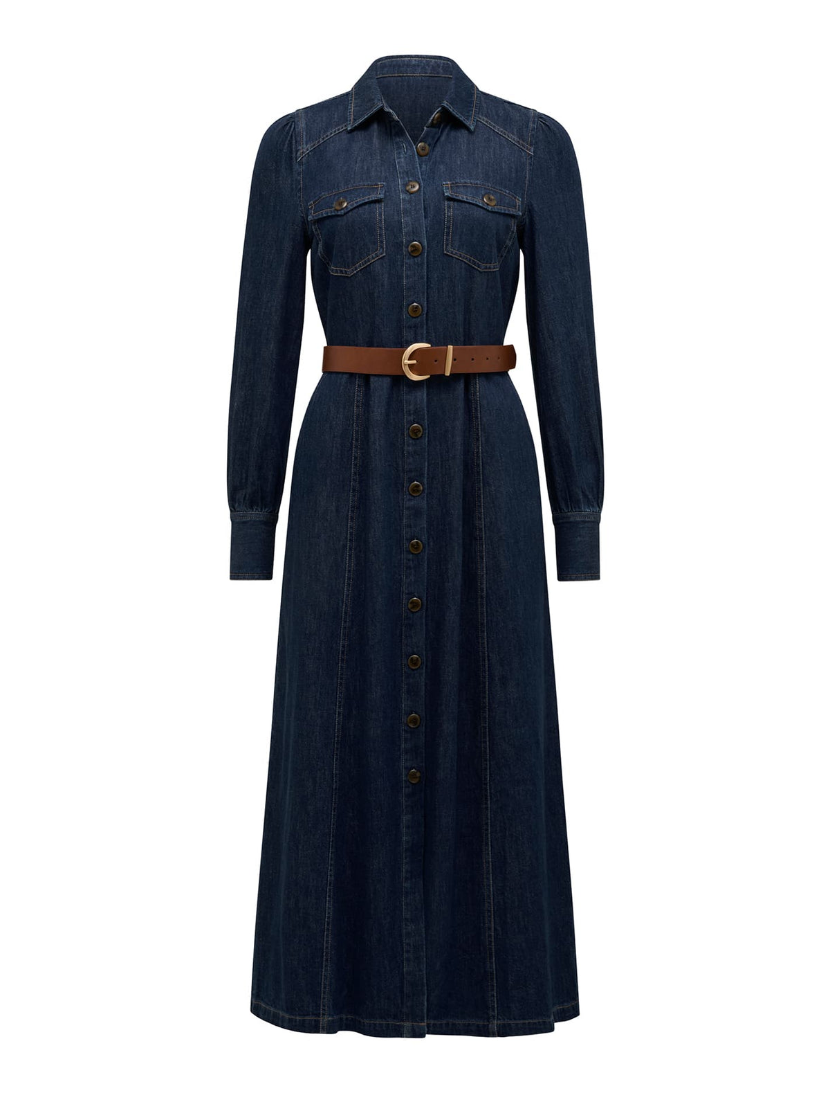 Elizabeth Denim Dress Dark Wash_mannequin