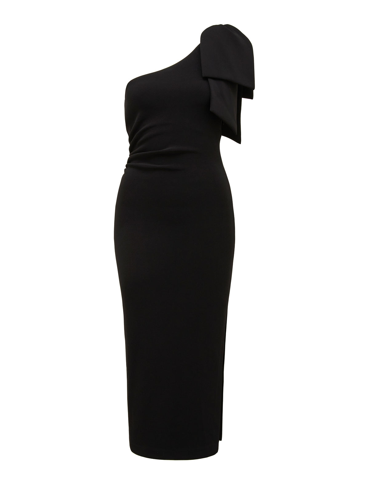 Jade Petite Bow Bodycon Midi Dress Black_mannequin