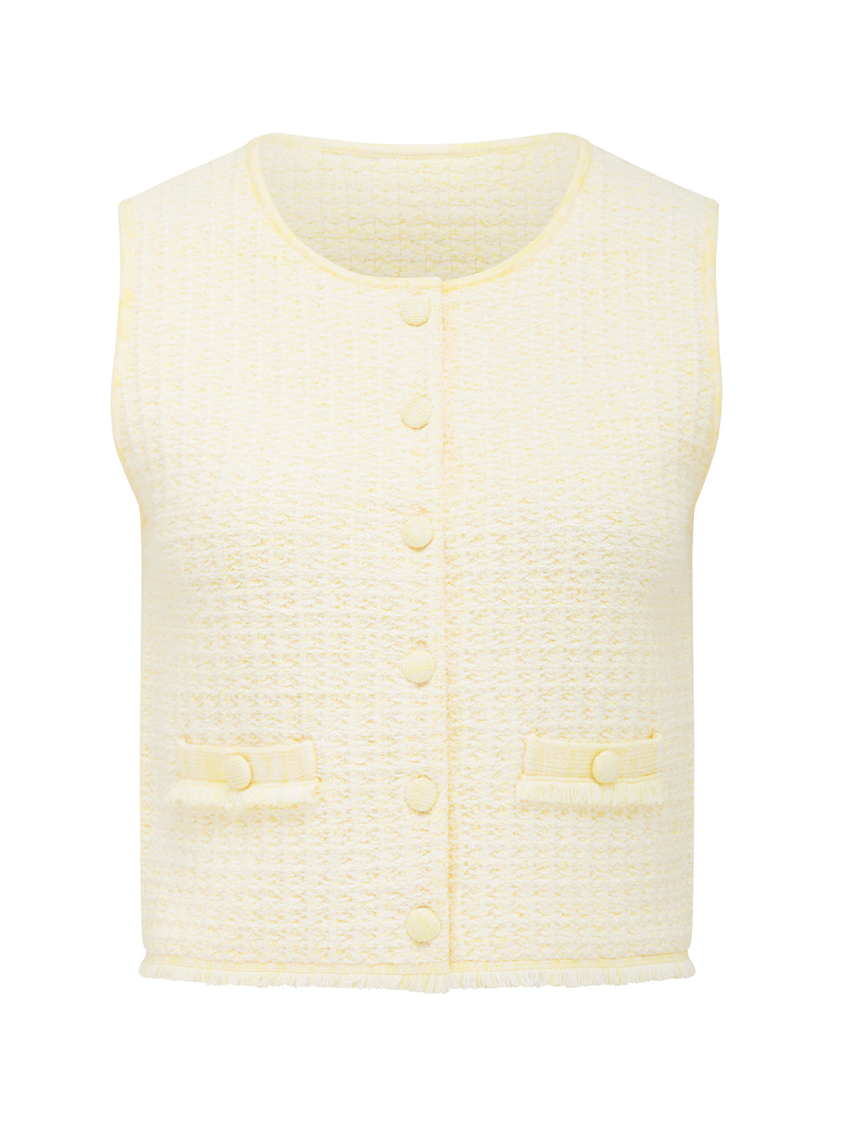 Aria Bouclé Knit Tank Lemon_mannequin