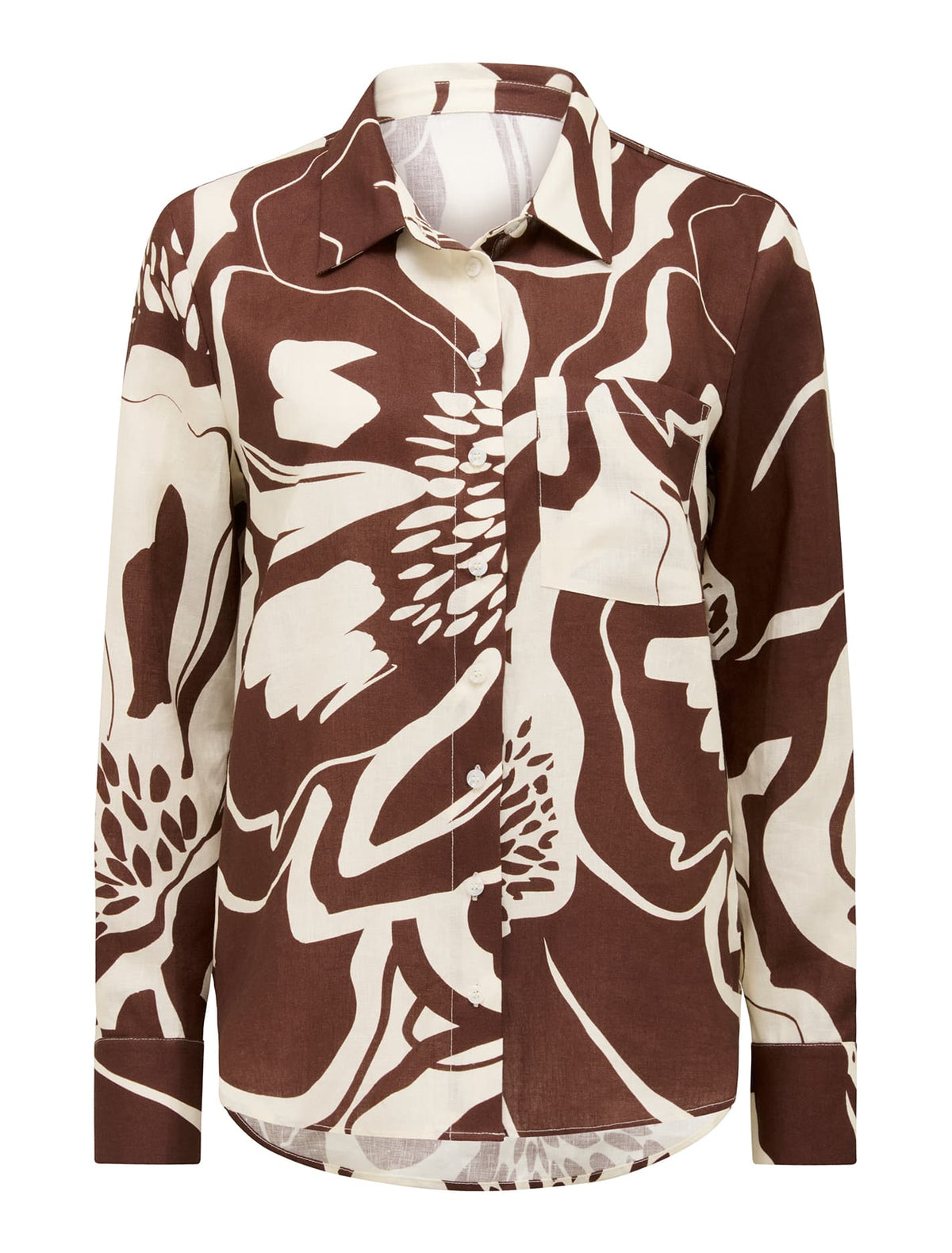 Lydia Oversized Linen Shirt Choc Dunstan Set_mannequin